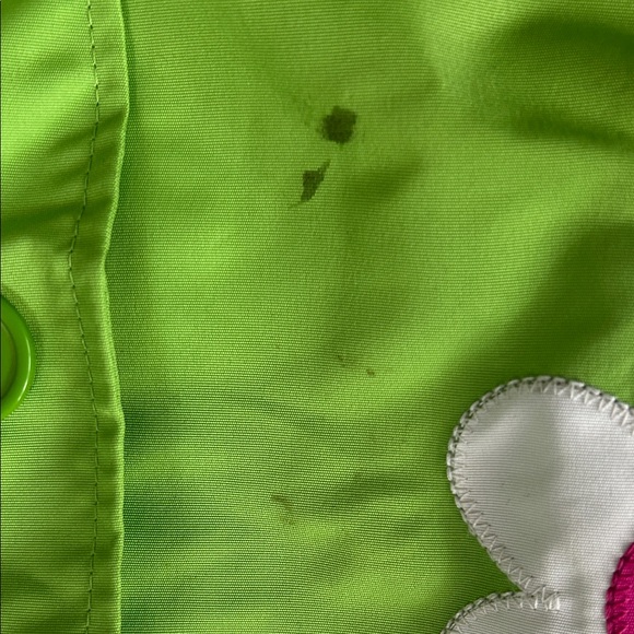 Gymboree Lime Green Hooded Raincoat with Flower Appliqués - Picture 3 of 10